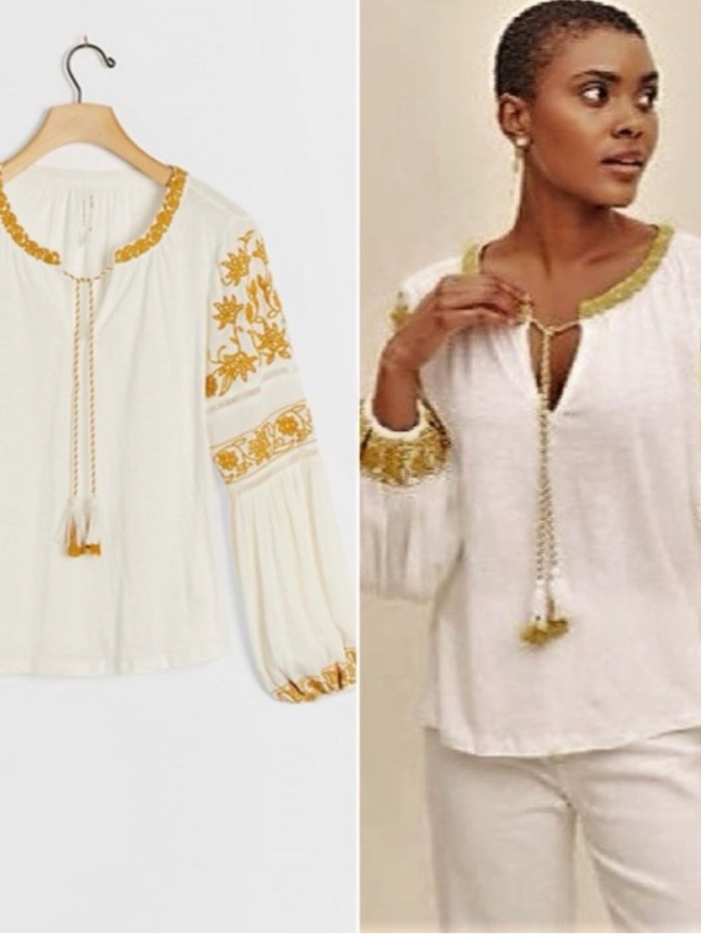 Anthropologie Aja Embroidered Blouse